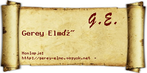 Gerey Elmó névjegykártya